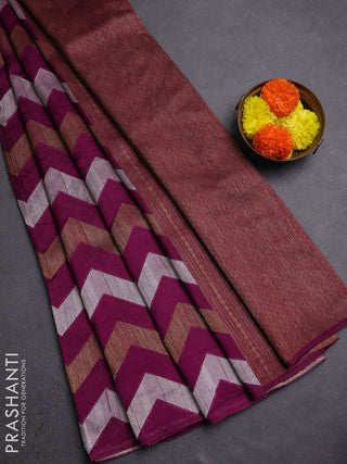 Purple Banarasi Semi Raw Silk Saree