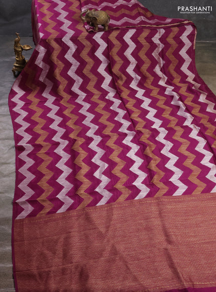 Purple Banarasi Semi Raw Silk Saree