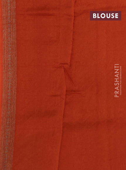 Orange Banarasi Semi Raw Silk Saree