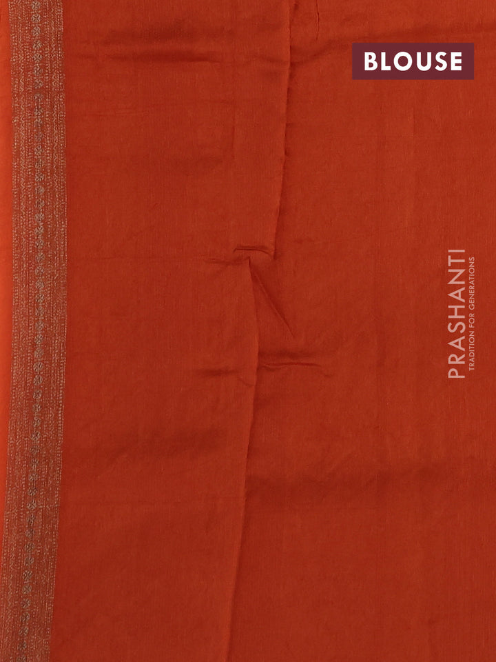 Orange Banarasi Semi Raw Silk Saree