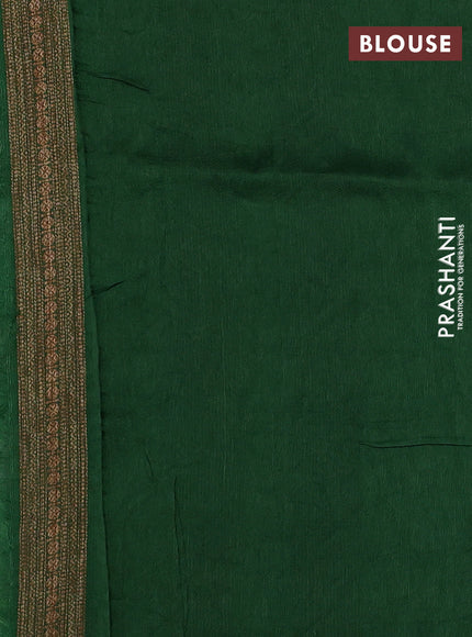 Green Banarasi Semi Raw Silk Saree