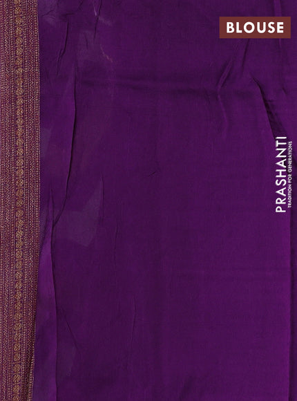 Violet Banarasi Semi Raw Silk Saree