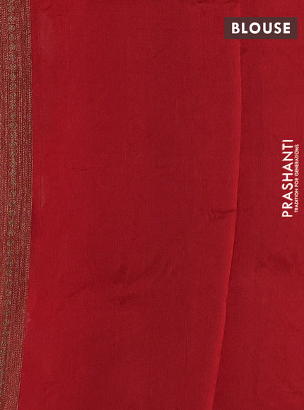 Red Banarasi Semi Raw Silk Saree
