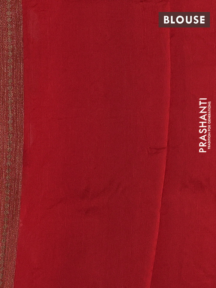 Red Banarasi Semi Raw Silk Saree