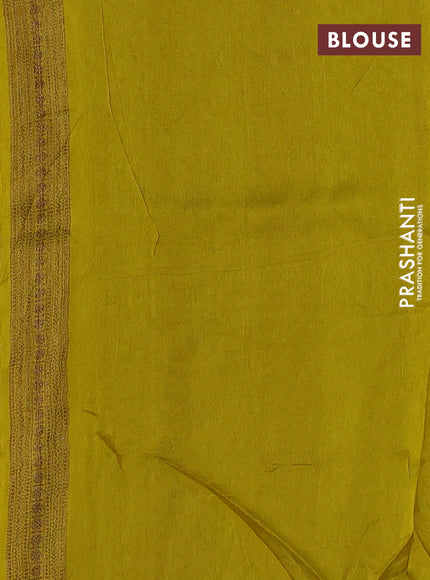 Lime Yellow Banarasi Semi Raw Silk Saree