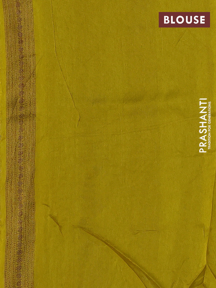 Lime Yellow Banarasi Semi Raw Silk Saree