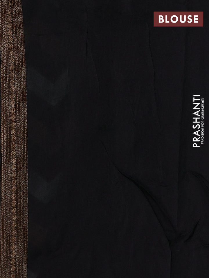 Black Banarasi Semi Raw Silk Saree