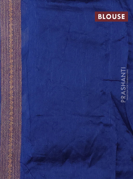 Blue Banarasi Semi Raw Silk Saree