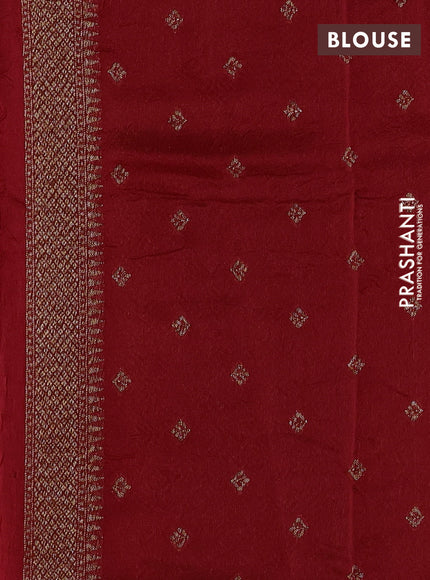 Red Banarasi Semi Raw Silk Saree