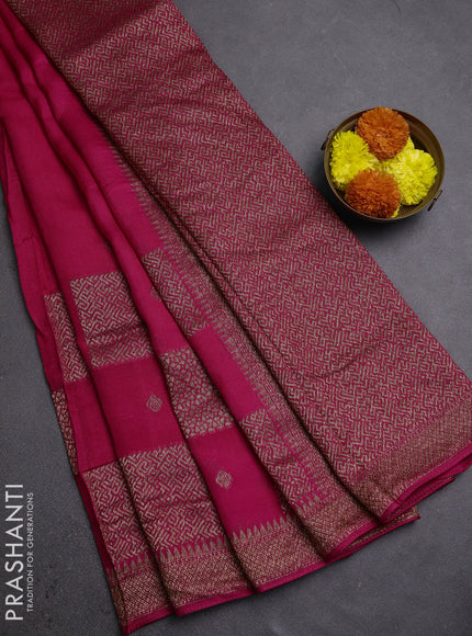 Candy Pink Banarasi Semi Raw Silk Saree