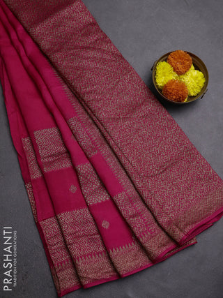 Candy Pink Banarasi Semi Raw Silk Saree