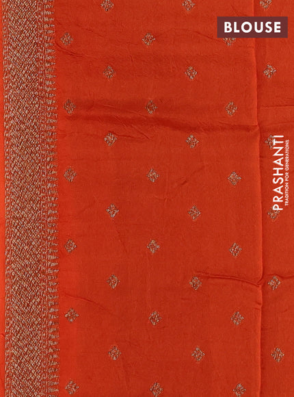 Orange Banarasi Semi Raw Silk Saree