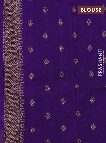 Violet Banarasi Semi Raw Silk Saree
