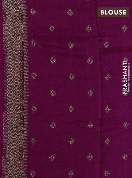 Wine Banarasi Semi Raw Silk Saree