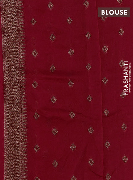 Red Banarasi Semi Raw Silk Saree