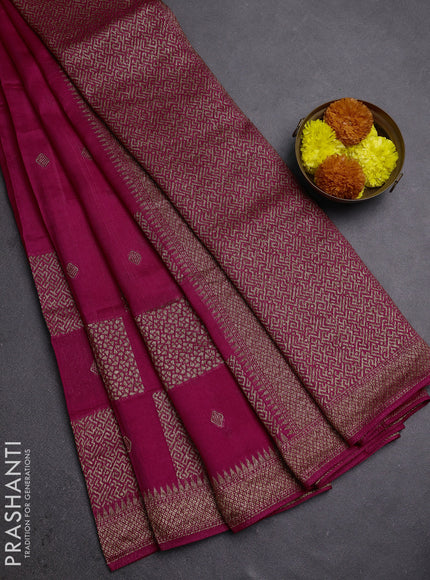 Pink Banarasi Semi Raw Silk Saree
