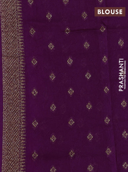Purple Banarasi Semi Raw Silk Saree