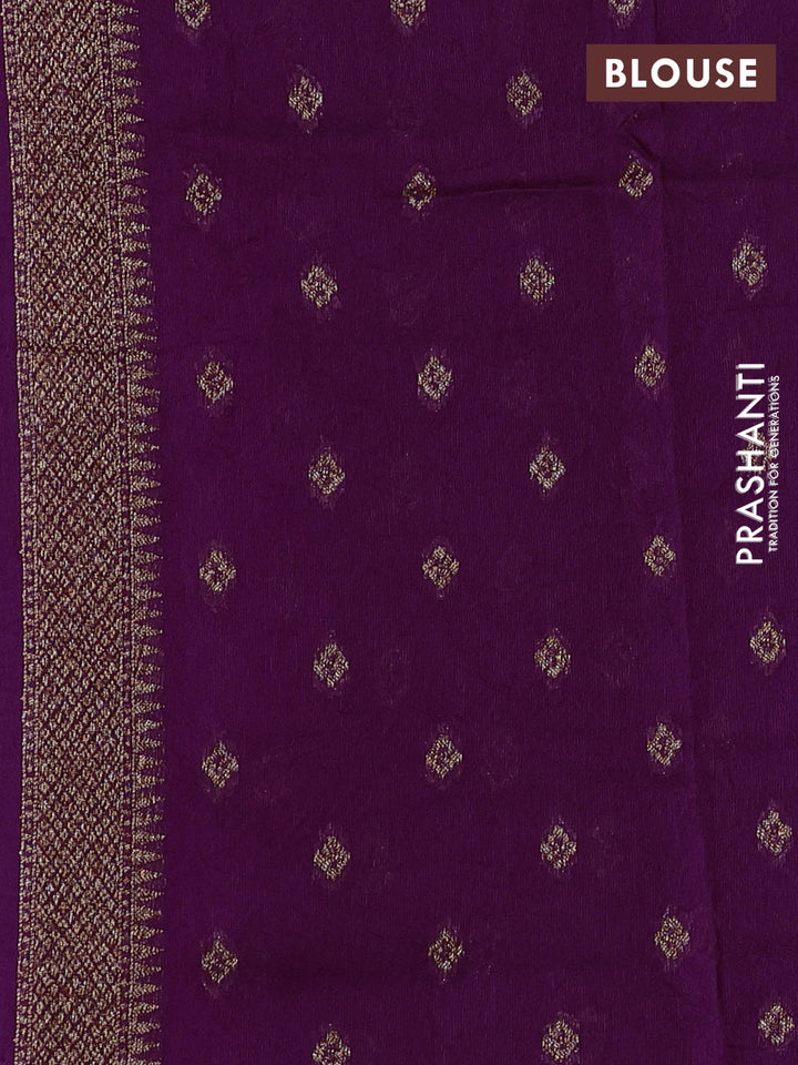 Purple Banarasi Semi Raw Silk Saree