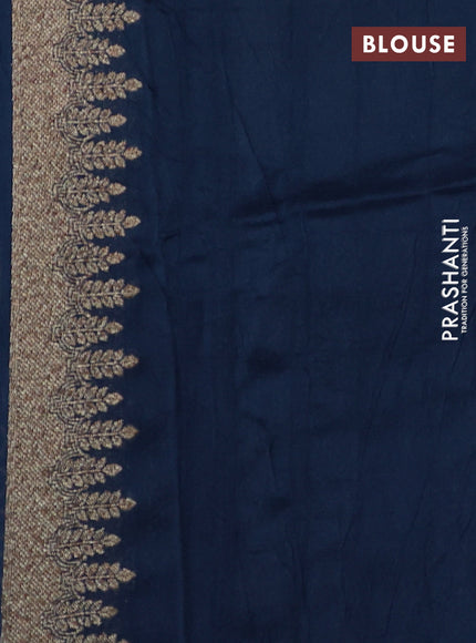 Peacock Blue Banarasi Semi Raw Silk Saree