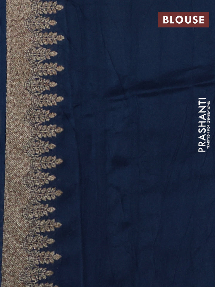 Peacock Blue Banarasi Semi Raw Silk Saree