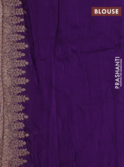 Violet Banarasi Semi Raw Silk Saree