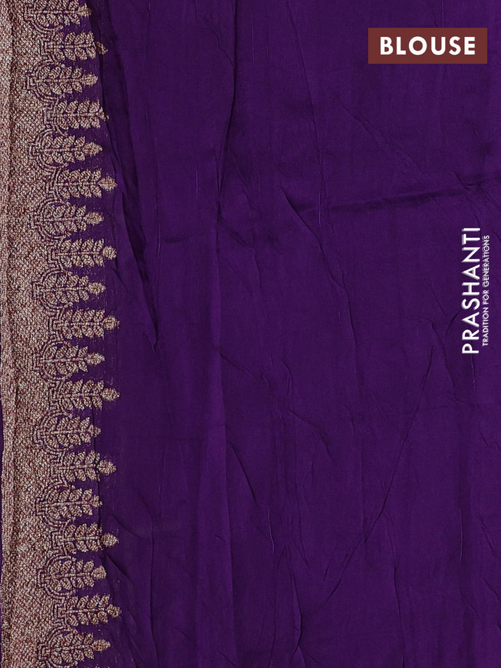 Violet Banarasi Semi Raw Silk Saree