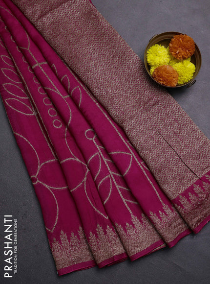 Pink Banarasi Semi Raw Silk Saree