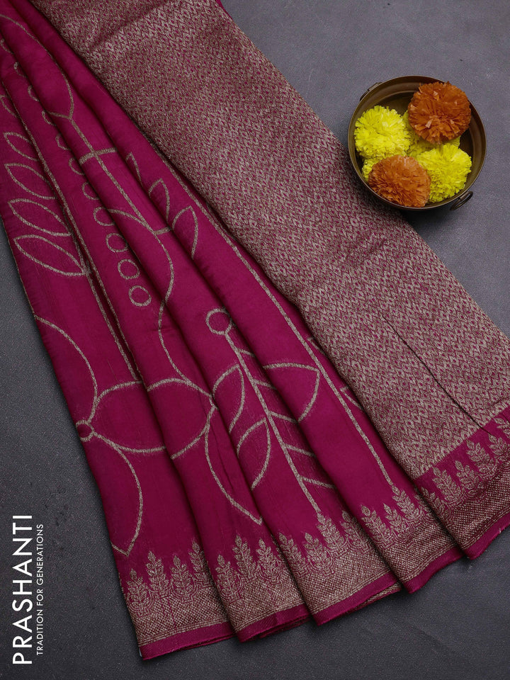 Pink Banarasi Semi Raw Silk Saree