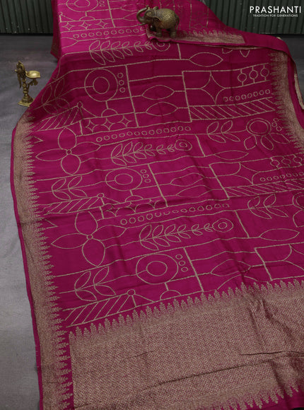 Pink Banarasi Semi Raw Silk Saree