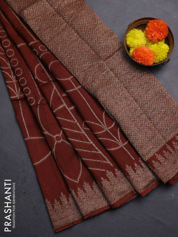 Rustic Orange Banarasi Semi Raw Silk Saree