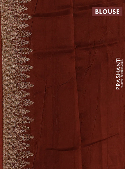 Rustic Orange Banarasi Semi Raw Silk Saree