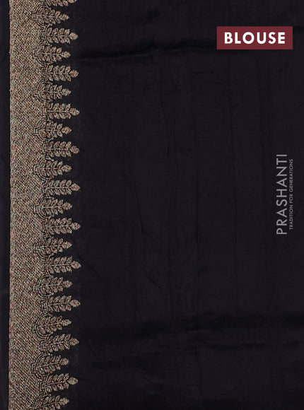 Black Banarasi Semi Raw Silk Saree