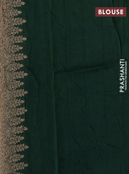 Bottle Green Banarasi Semi Raw Silk Saree