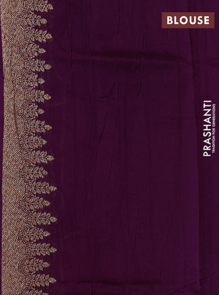 Purple Banarasi Semi Raw Silk Saree