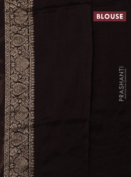 Coffee Brown Banarasi Semi Raw Silk Saree