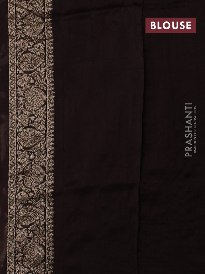 Coffee Brown Banarasi Semi Raw Silk Saree