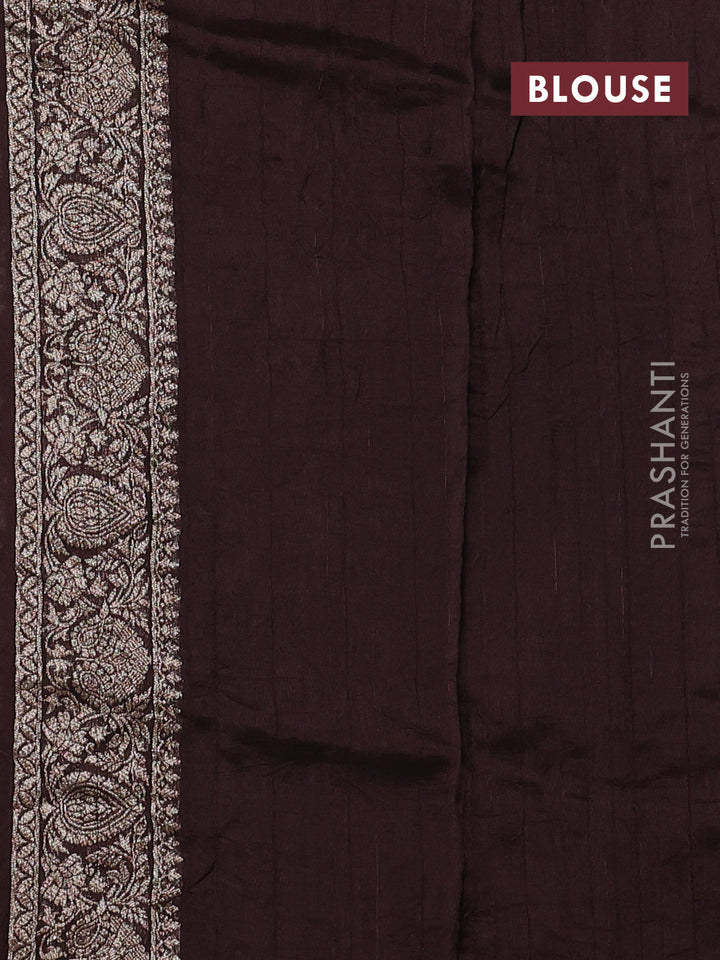 Coffee Brown Banarasi Semi Raw Silk Saree
