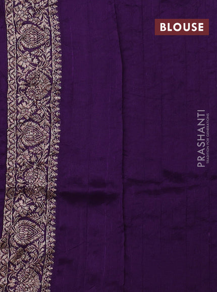 Violet Banarasi Semi Raw Silk Saree