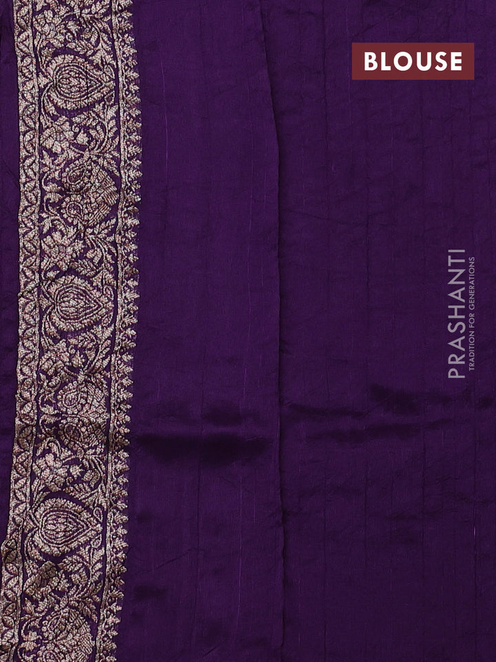Violet Banarasi Semi Raw Silk Saree