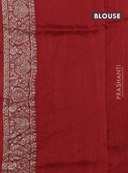 Rustic Orange Banarasi Semi Raw Silk Saree