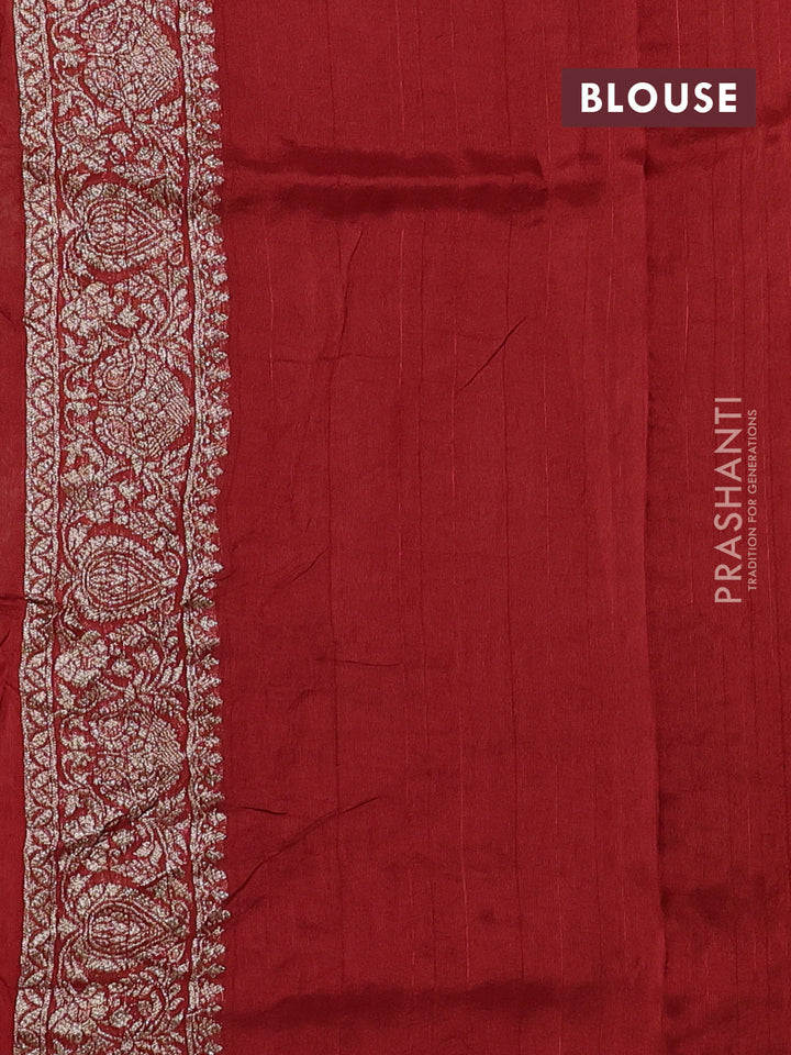 Rustic Orange Banarasi Semi Raw Silk Saree