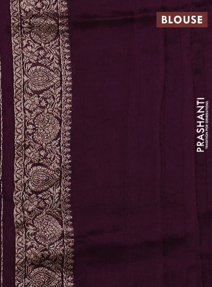 Wine Banarasi Semi Raw Silk Saree