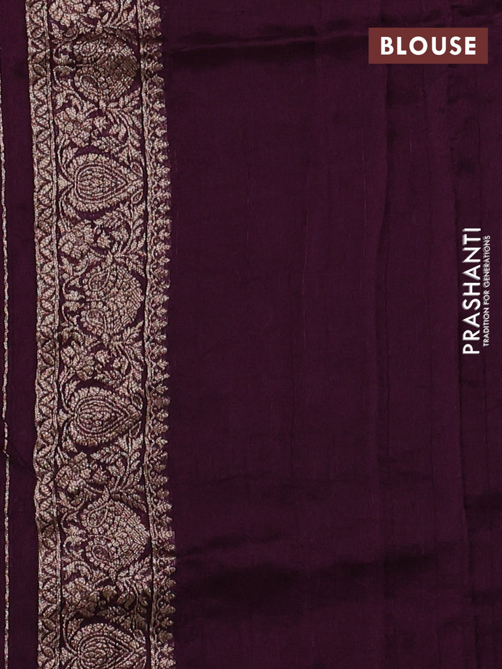 Wine Banarasi Semi Raw Silk Saree
