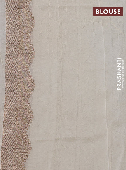 Cream Banarasi Semi Raw Silk Saree