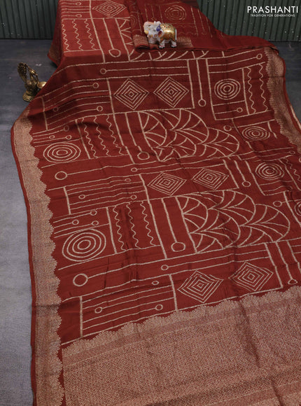 Rustic Orange Banarasi Semi Raw Silk Saree