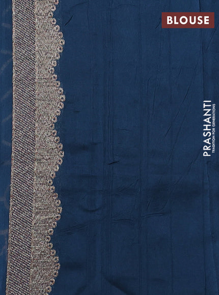 Peacock Blue Banarasi Semi Raw Silk Saree