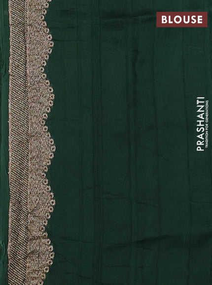 Green Banarasi Semi Raw Silk Saree