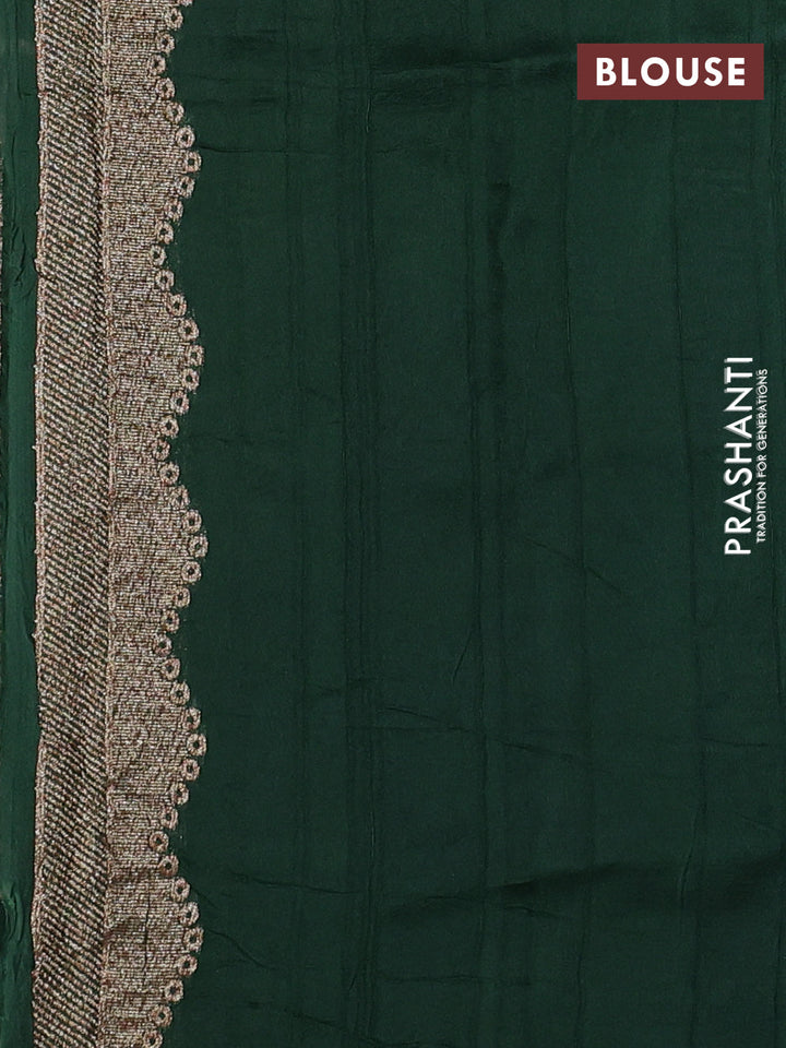 Green Banarasi Semi Raw Silk Saree