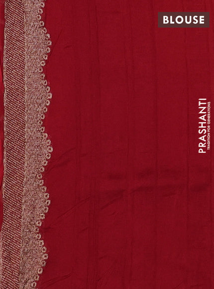 Red Banarasi Semi Raw Silk Saree