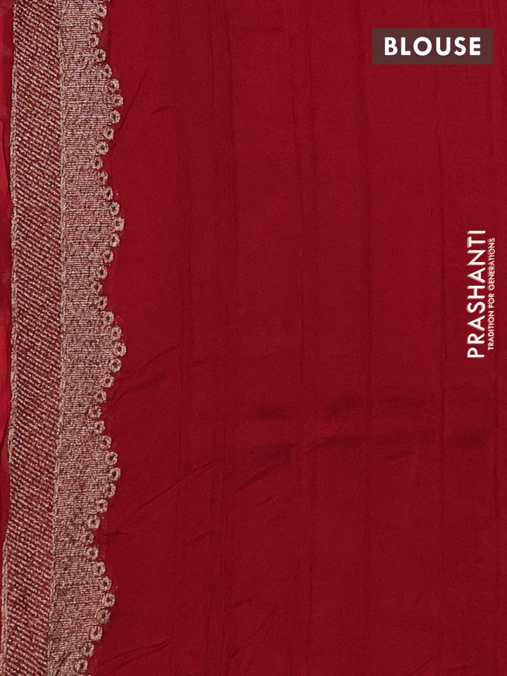 Red Banarasi Semi Raw Silk Saree